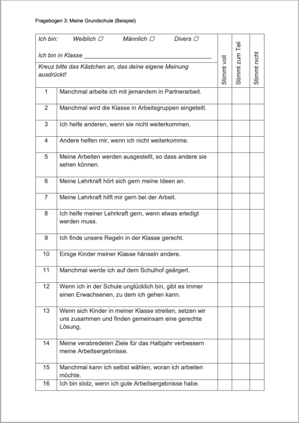 Fragebogen - Index Für Inklusion - Index Für Inklusion